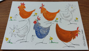 Chickens cartoon